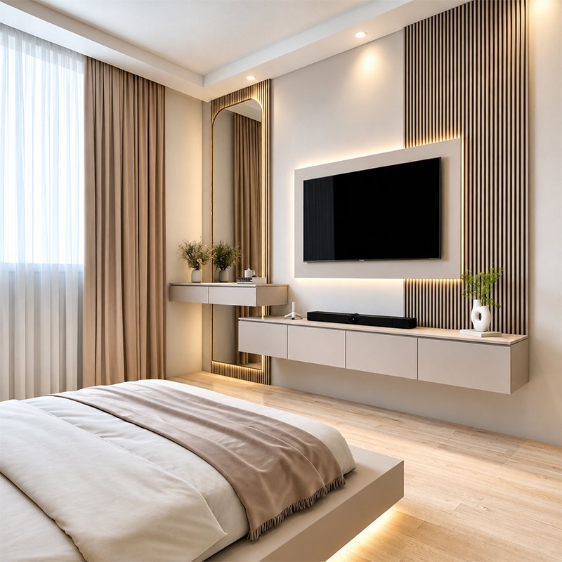 Bed and TV units